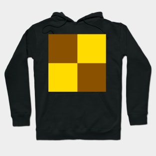 Yellow and Brown Banana Checkerboard Pattern Hoodie